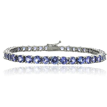 Details about   Round Natural Blue Violet Tanzanite Gemstone 925 Sterling Silver Tennis Bracelet 